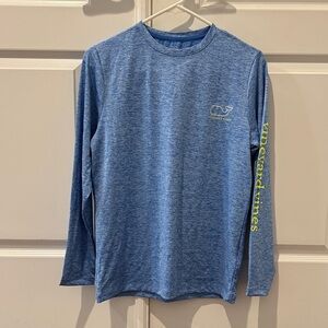 Vineyard Vines Heathered Blue Performance Shirt